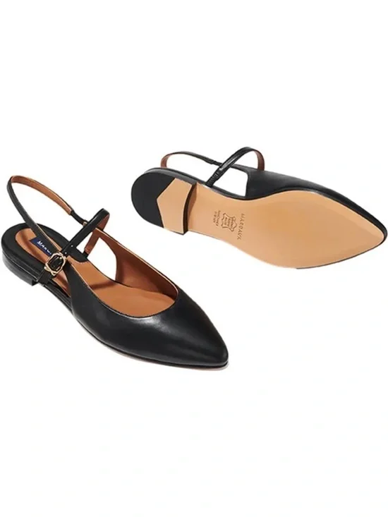 Margaux the Crosby Black Pointed Slingback Flats - Picture 4 of 6
